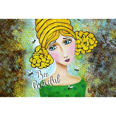 CAROLINES TREASURES Bee Grateful Girl with Beehive Fabric Placemat VHA3008PLMT